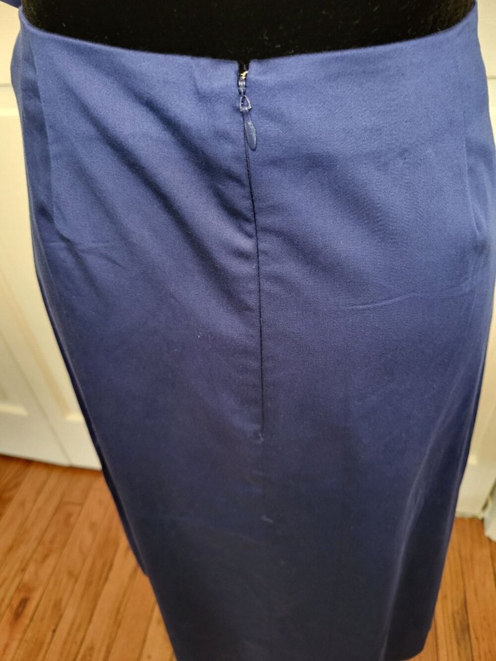NWT Alfani Navy Blue Faux Wrap Midi Skirt 6 Old Money Preppy Nautical Classic - Picture 3 of 11